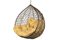 Двойное подвесное кресло gemini promo browm без стойки (bigarden) коричневый 135x120x75 см.