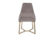 Стул на металлическом каркасе серый велюровый (garda decor) серый 55x94x62 см.