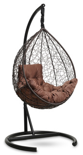 Подвесное кресло-кокон sevilla comfort коричневое с коричневой подушкой (лаура) коричневый 105x195x105 см. Laura