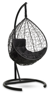 Подвесное кресло-кокон sevilla comfort черное с черной подушкой (лаура) черный 105x195x105 см. Laura