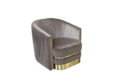 кресло велюровое серо-коричневое (garda decor) серый 82x83x91 см.