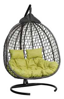 Подвесное кресло фиджи коричневое с салатовой подушкой (лаура) коричневый 125x195x110 см. Laura