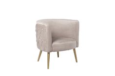 Кресло велюровое жемчужно-серое на металлических ножках (garda decor) серый 67x77x73 см.