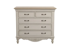 Комод с 5 ящиками марсель new antique (инлавка) бежевый 115x102x50 см.