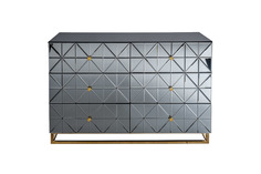 Комод с 6 ящиками (garda decor) серебристый 126x86x46 см.
