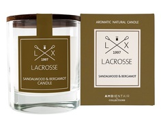 Свеча ароматическая lacrosse сандал и бергамот (ambientair) прозрачный 10 см.