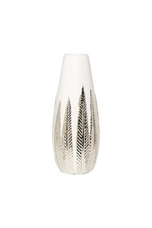Ваза белая с декором (garda decor) белый 33.0 см.