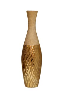 Ваза керамическая (garda decor) золотой 15x59x15 см.