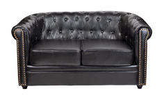 Диван из кожи karo v2 (mak-interior) черный 129x71x76 см.
