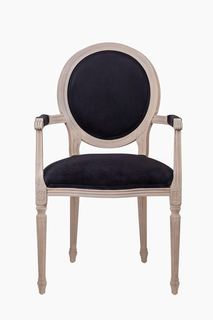 Стул с подлокотниками delo arm black velvet (mak-interior) черный 59x98x59 см.