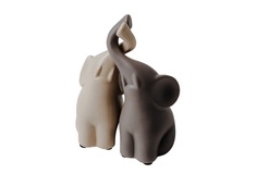 Статуэтка слоники бежево-коричневая (garda decor) коричневый 7x16x6 см.