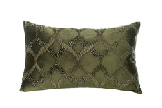 Подушка с бисером арабески зеленая (garda decor) зеленый 50x30 см.