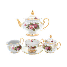 Чайный сервиз на 6 персон aristokrat роза (queen s crown) белый