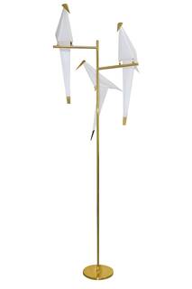 Светодиодный торшер origami birds 180*50 (moderli) золотой 50x180x25 см.