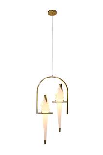 Подвесной светодиодный светильник birds (moderli) золотой 48x120 см.