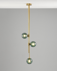 Светильник потолочный на штанге sience (moderli) золотой 28x120x12 см.