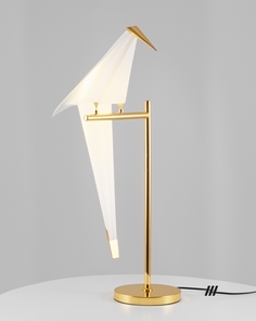 Светодиодная настольная лампа origami birds (moderli) золотой 42x70 см.