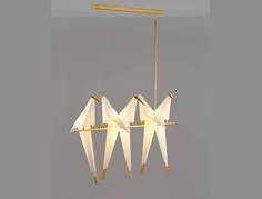 Подвесной светодиодный светильник origami birds (moderli) золотой 66x80 см.