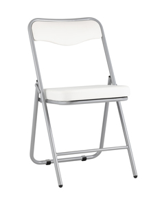 Складной стул джонни экокожа белый каркас металлик (stoolgroup) белый 45x82x49 см.