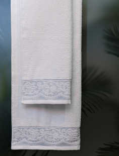 полотенце махровое муза 70*140 (garda decor) белый 70x140 см.