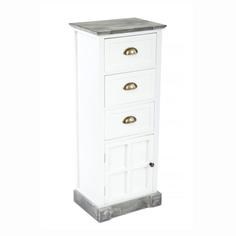 Комод с тремя ящиками и дверцей (ecodesign) белый 94x28x38 см.