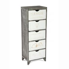 Комод с пятью ящиками (ecodesign) белый 35x94x25 см.
