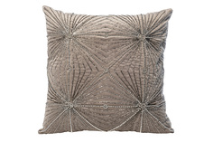 Подушка с бисером лучи серебро (garda decor) серебристый 45x45 см.