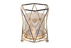 Подсвечник в металлической подставке (garda decor) золотой 14x16x14 см.