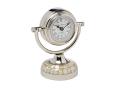 Часы настольные круглые (garda decor) серебристый 10x19 см.