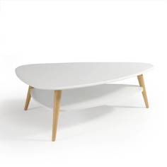 Столик журнальный с 2 столешницами jimi (laredoute) белый 120x40x85 см.