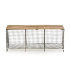 Банкетка из металла и дерева aréglo (laredoute) бежевый 106x55x32 см.