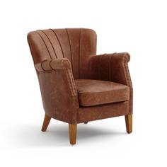 Кресло из яловичной кожи nottingham (laredoute) коричневый 67x76x7 см.
