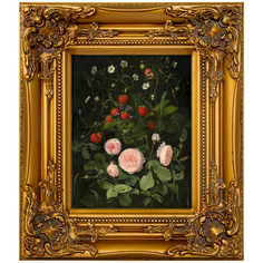 Репродукция картины «цветочный натюрморт» (object desire) черный 34x40x5 см.