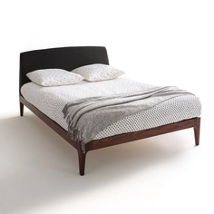 Кровать с основой под матрас и изголовьем agura (laredoute) черный 148x98x208 см.