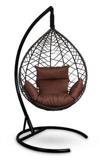 Подвесное кресло-кокон alicante коричневое с коричневой подушкой (лаура) коричневый 110x195x110 см. Laura