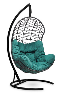 Подвесное кресло-кокон барселона с зеленой подушкой (лаура) зеленый 110x195x110 см. Laura