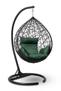 Подвесное кресло-кокон alicante с зеленой подушкой (лаура) зеленый 110x195x110 см. Laura