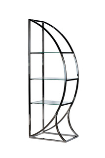 Стеллаж полусфера прозрачное стекло/хром (garda decor) серебристый 71x202x48 см.
