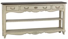 Стол-консоль с ящичками поместье (инлавка) бежевый 186x93x33 см.
