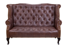 Диван из кожи royal sofa brown (mak-interior) коричневый 156x111x77 см.