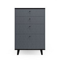 Высокий комод twin (the idea) серый 67x104x45 см.