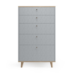 Высокий комод twin (the idea) серый 76x126x45 см.