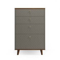 Высокий комод twin (the idea) серый 67x104x45 см.