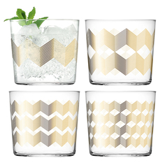 Набор стаканов signature chevron (4 шт) (lsa international) бежевый 7 см.