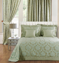 Комплект с покрывалом и 2 декоративные подушки (asabella) зеленый 70.0x15.0x37.0 см.