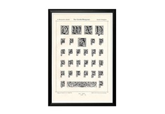 Арт-постер «монограмма 95» (object desire) бежевый 46x66x2 см.