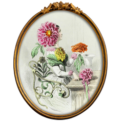 Картина «модница леди георгин» в раме «тиффани» (object desire) розовый 21x27 см.