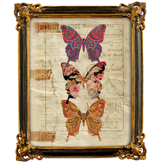 Репродукция старинной гравюры в раме «селин» (object desire) мультиколор 25x40x2 см.