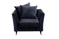 Кресло sorrento велюровое темно-синее (garda decor) синий 98x88x101 см.