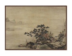 Репродукция картины на холсте autumn landscape in the style of sessh (картины в квартиру) мультиколор 105x75 см.